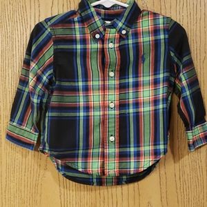Boy's Polo by Ralph Lauren toddler plaid Long-sleeved button down shirt